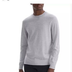 Theory Light Gray Crewneck Sweater, wool, men’s size L